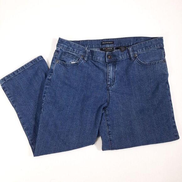 Axcess Pants - Axcess Women's Size 12 Straight Relaxed Fit Denim Capris MId-Rise Medium Wash